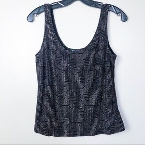 Alex Evenings Glittery Cropped Tank Top